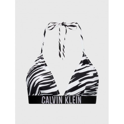 Calvin Klein γυναικείο μαγιό top ζεβρέ με λάστιχο, κανονική γραμμή, 100%polyesterKW0KW02116 0GN